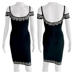 Azzedine Alaia - Passerella P/E 1992 - Mini Abito Bodycon con Spalle Fredde