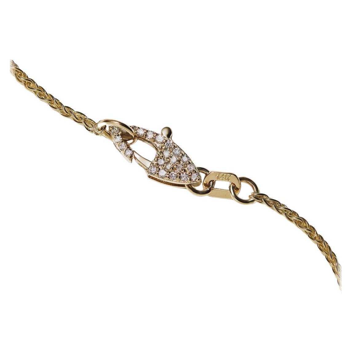 14k Yellow Gold Wheat Chain Diamond Necklace (19”) by Series of Eleven