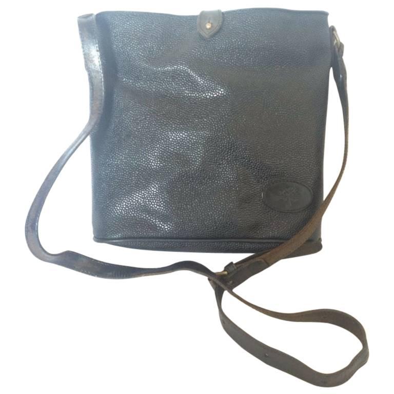 Vintage Mulberry hobo bucket black scotchgrain hobo shoulder bag。 For Sale