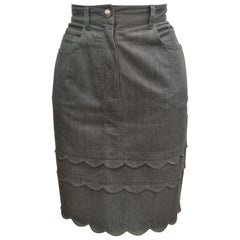 Retro Moschino Jeans Grey Cotton Skirt
