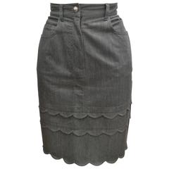 Moschino Jeans Grey Cotton Skirt 9