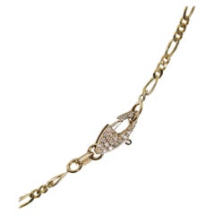 14k Gelbgold Figaro-Kette mit Diamantverschluss (19) von Serie von Eleven
