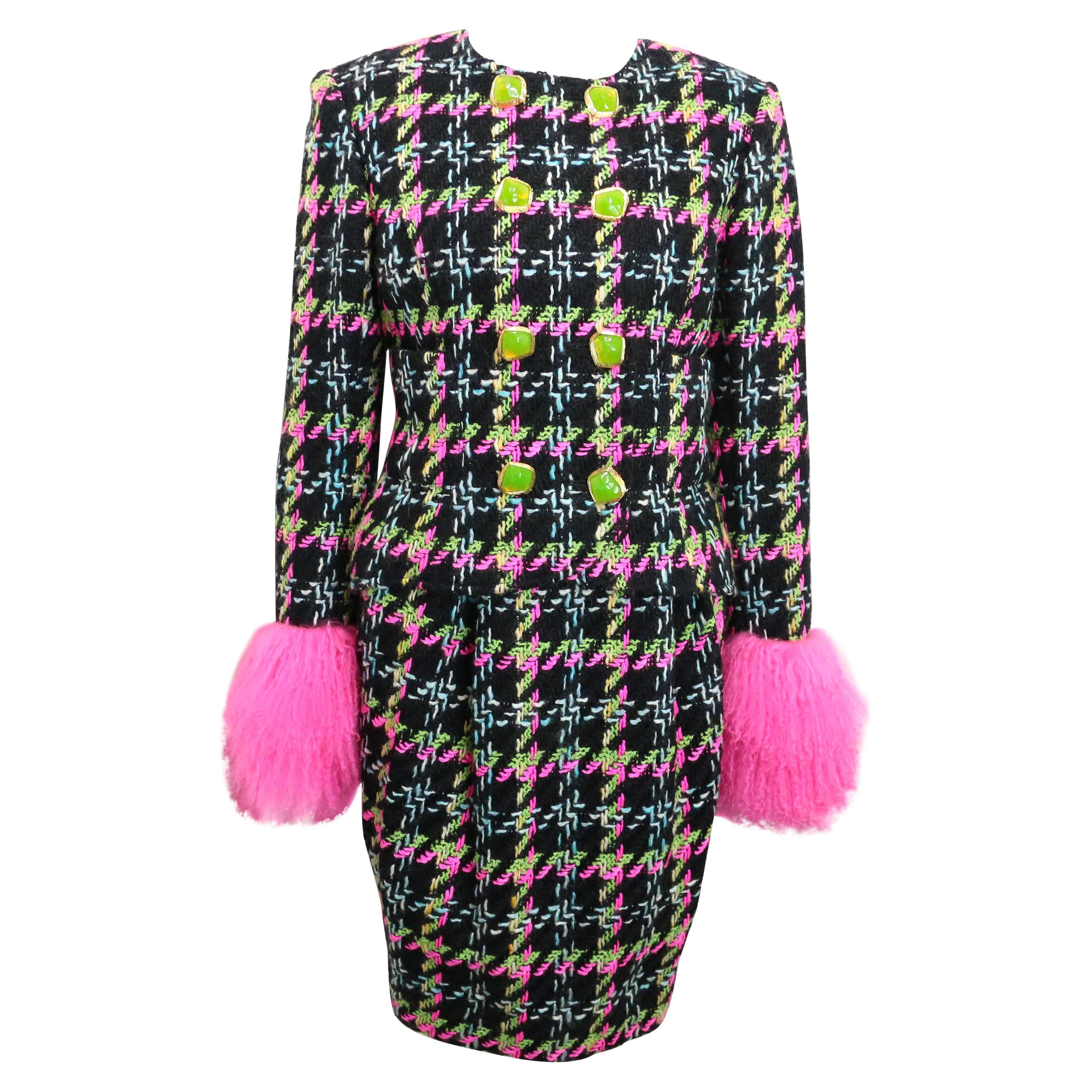 Abito e gonna in lana tweed di Christian Lacroix in vendita