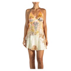 Morphew Collection Peach Silk Sea Shell Print Scarf Dress