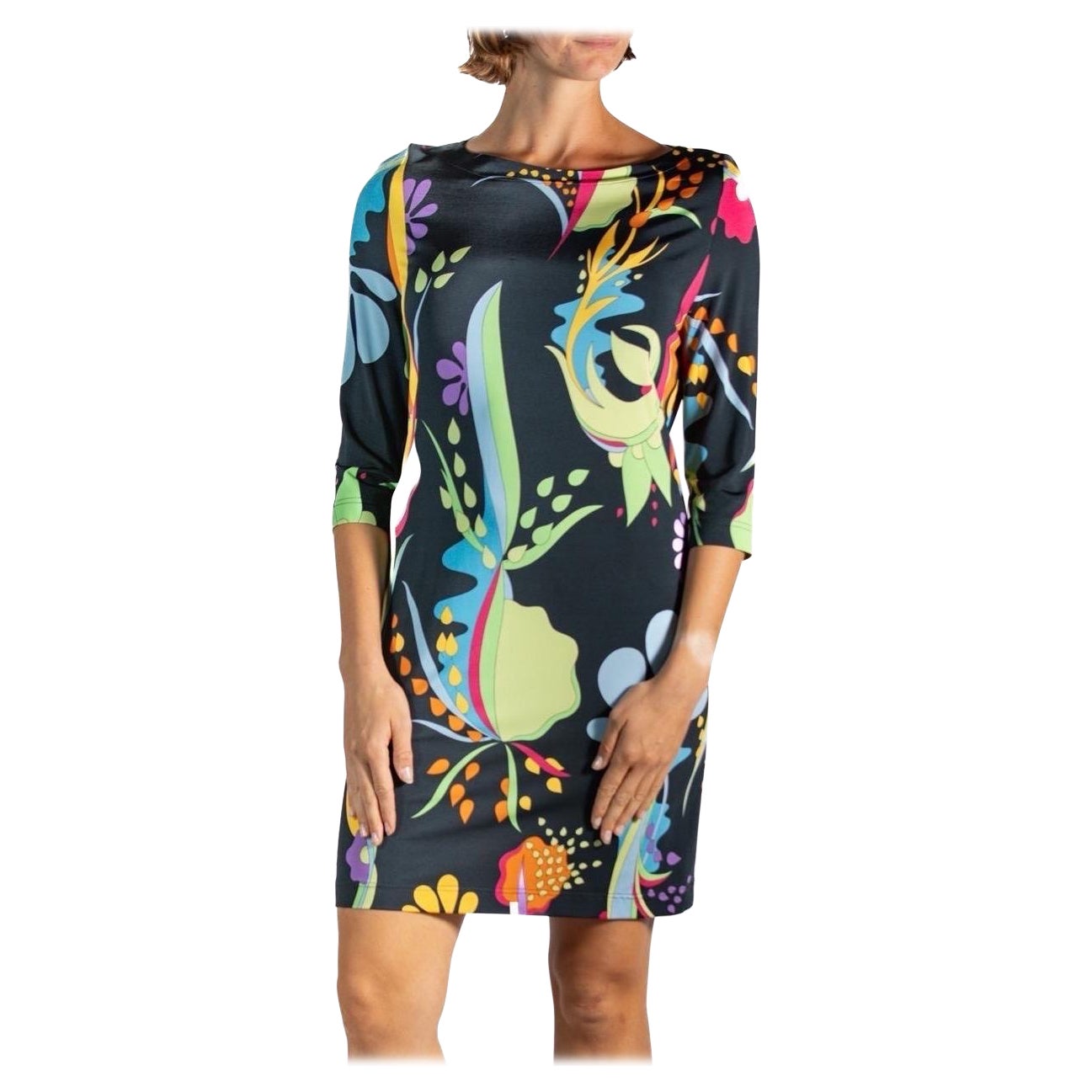 2000S Bessi Vestido de manga larga de punto con estampado floral y mezcla de viscosa en venta