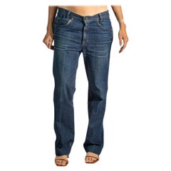 1970S Yves Saint Laurent Cotton Denim Rare Ysl Logo Jeans