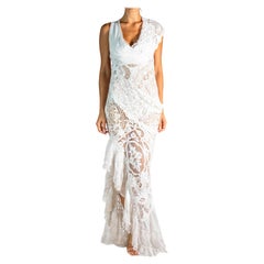 Morphew Atelier A in cotone organico bianco Hand Made, abito in pizzo antico