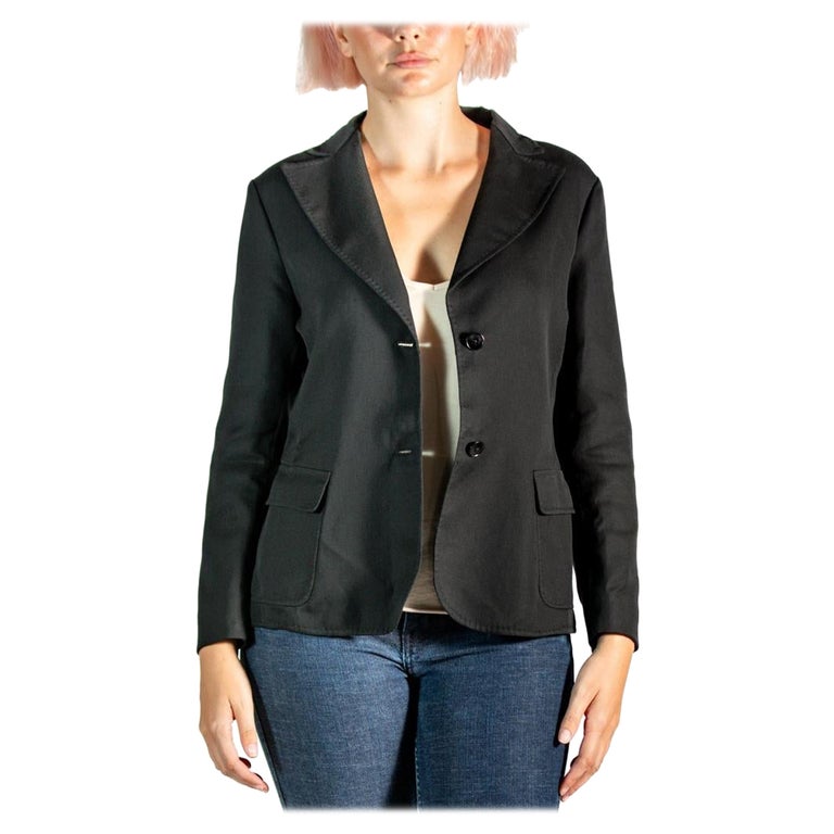 2000S Jil Sander Black Silk and Cotton Jacket For Sale at 1stDibs