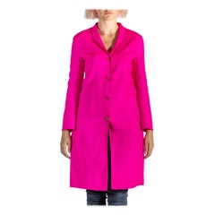 2000S Jil Sander Hot Pink Cashmere Lightweight Unlined Coat