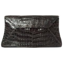 Nancy Gonzalez Chocolate Brown Crocodile Clutch and Shoulder Bag 5