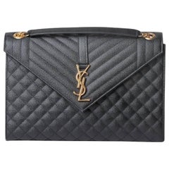 Borsa A Spalla Saint Laurent Busta Grande Trapuntata Nera