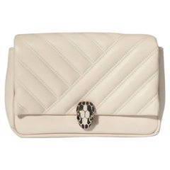 Pochette A Tracolla Bvlgari Cabochon Metelassè Bianco