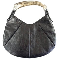 Yves Saint Laurent Denim Mombasa Horn Sling Bag - Blue Shoulder Bags,  Handbags - YVE24765