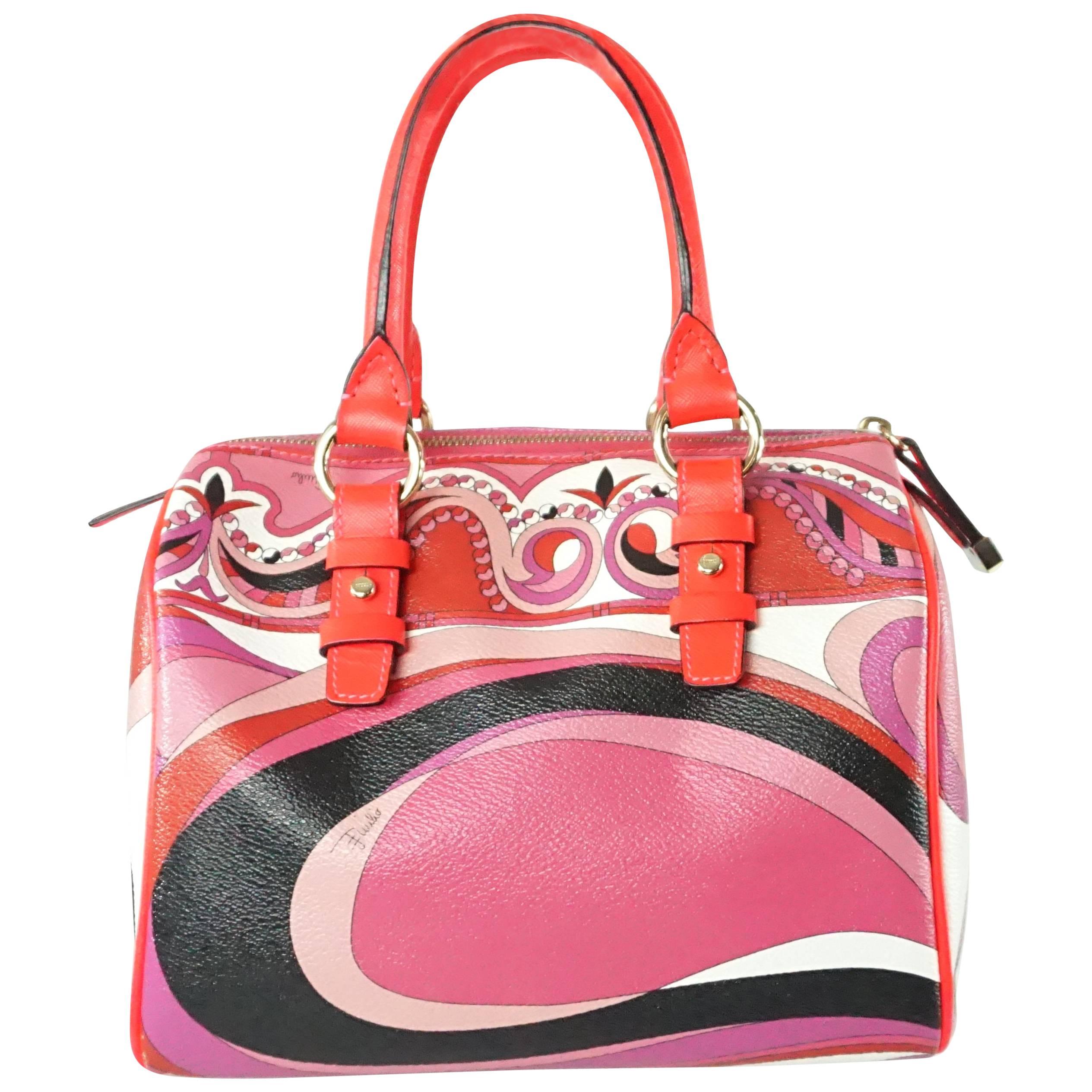 Emilio Pucci Pink Print Shoulder Bag 