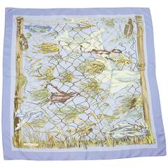 Hermes Periwinkle "Grand Vent" Prairie Scarf by Francoise Heron - 1965 6