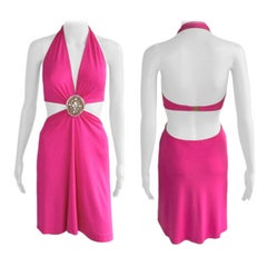 Celine by Michael Kors S/S 2004 Runway Embellished Cutout Halter Dress