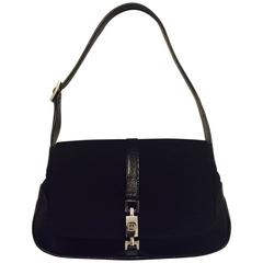 Gucci Black Canvas and Leather Jackie Shoulder Flap Bag Small 7