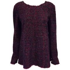 Chanel Aubergine Raspberry and Mint Multi Color Tweed Swing Top 6