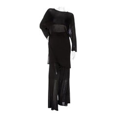 Yves Saint Laurent 1990s Black Knit Two-Piece Top and Pants Set