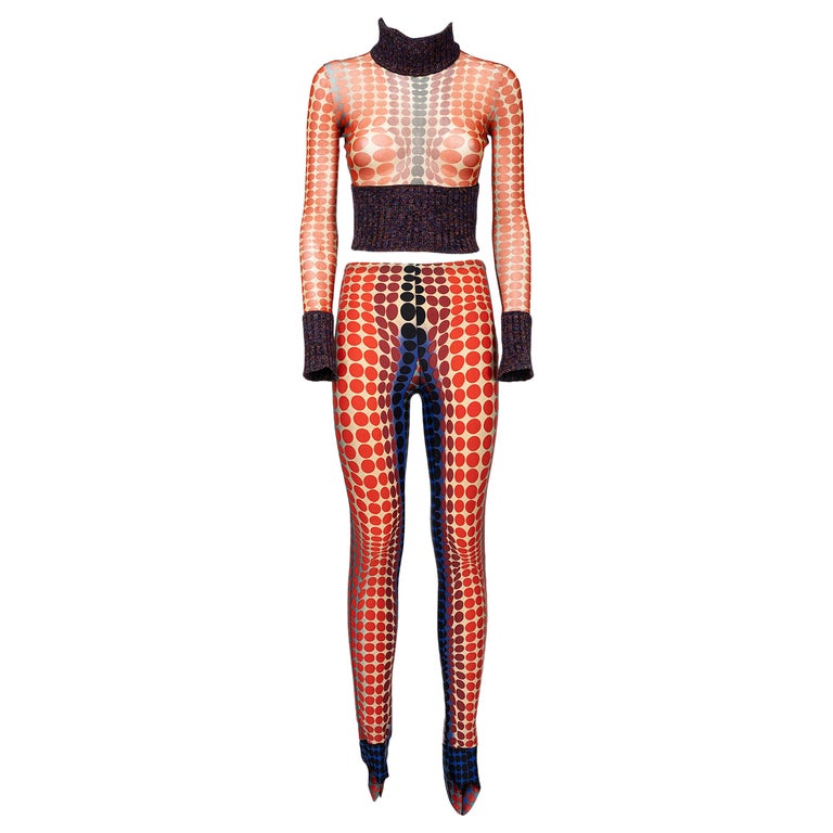 JEAN PAUL GAULTIER FW 95 Iconic Cyber-Dot Ensemble For Sale at 1stDibs