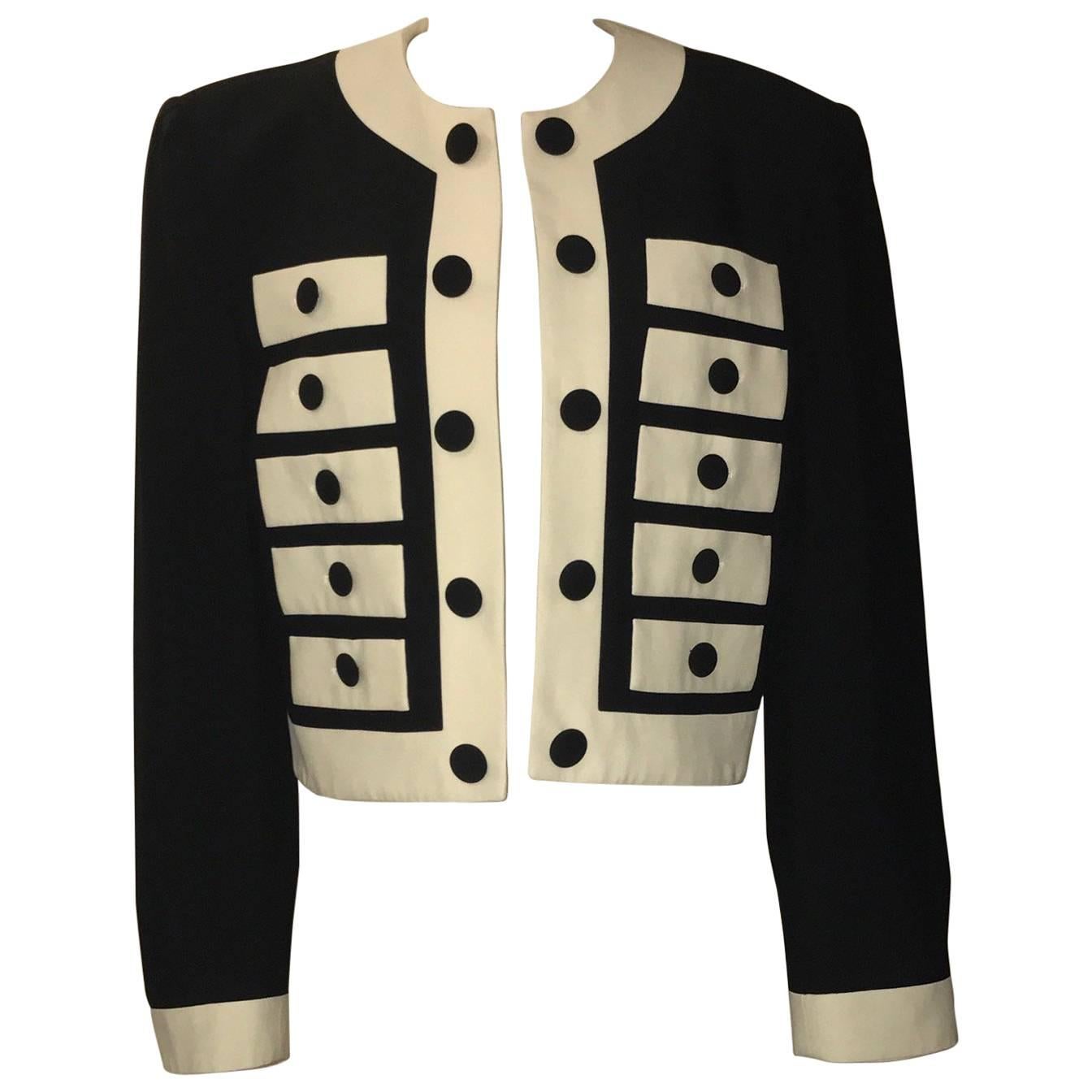 Moschino Couture Black and White Drawer Jacket Blazer, 1990s 