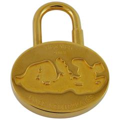Hermes Gold Toned Padlock 2003 Année Méditerranée 11