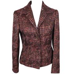 Authentic DOLCE & GABBANA Metallic Bouclé BLAZER Jacket SIZE 42 11