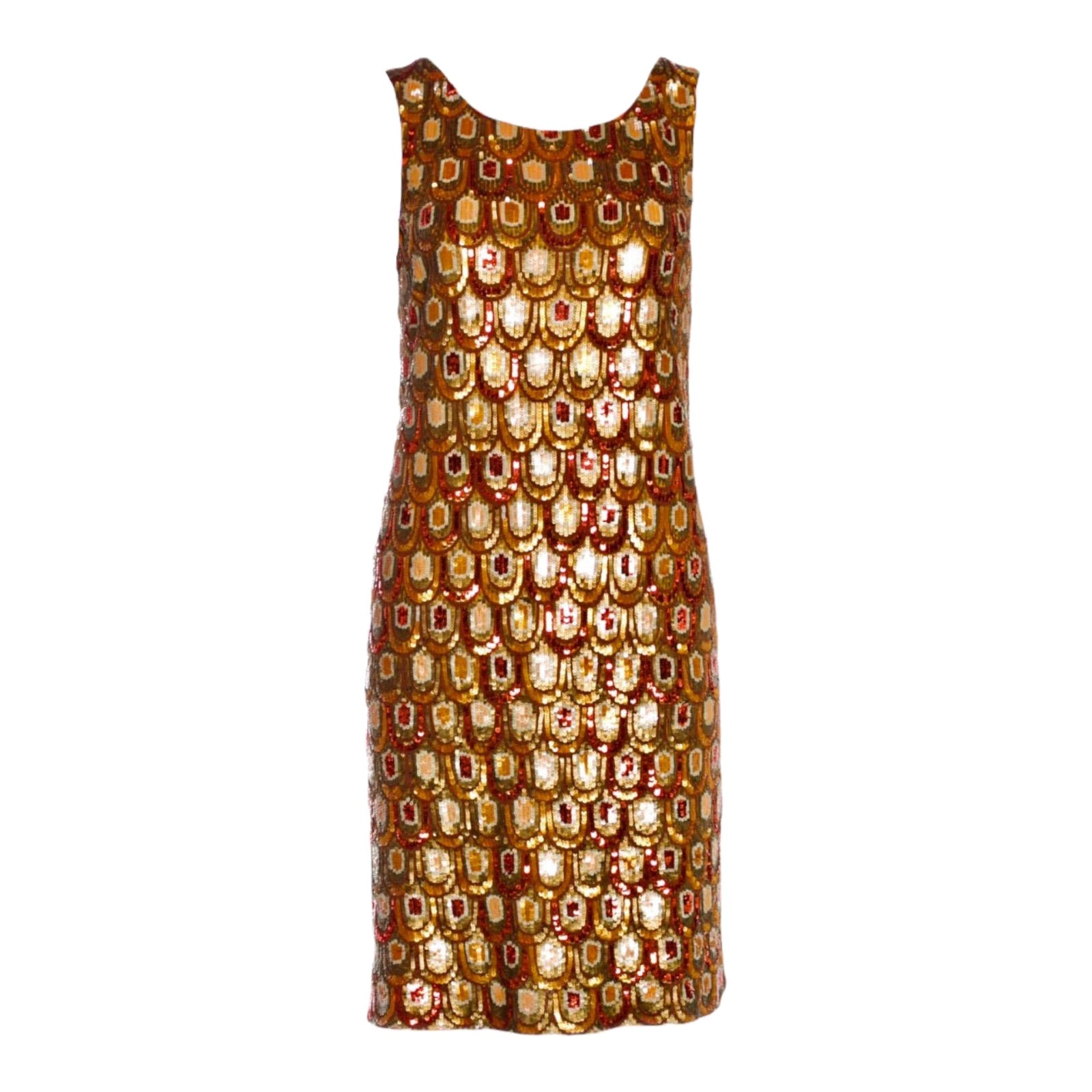 UNWORN Emilio Pucci Peacock Silk & Sequin Dress „Palm Royale“ Amy Winehouse 42 For Sale