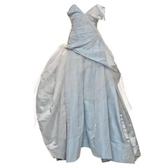 Vintage Vivienne Westwood Pale Blue Silk Taffeta and Tulle Couture Bridal Dress, FW 2005