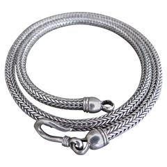 Vintage Danish Silver Snakeskin Modernist Necklace