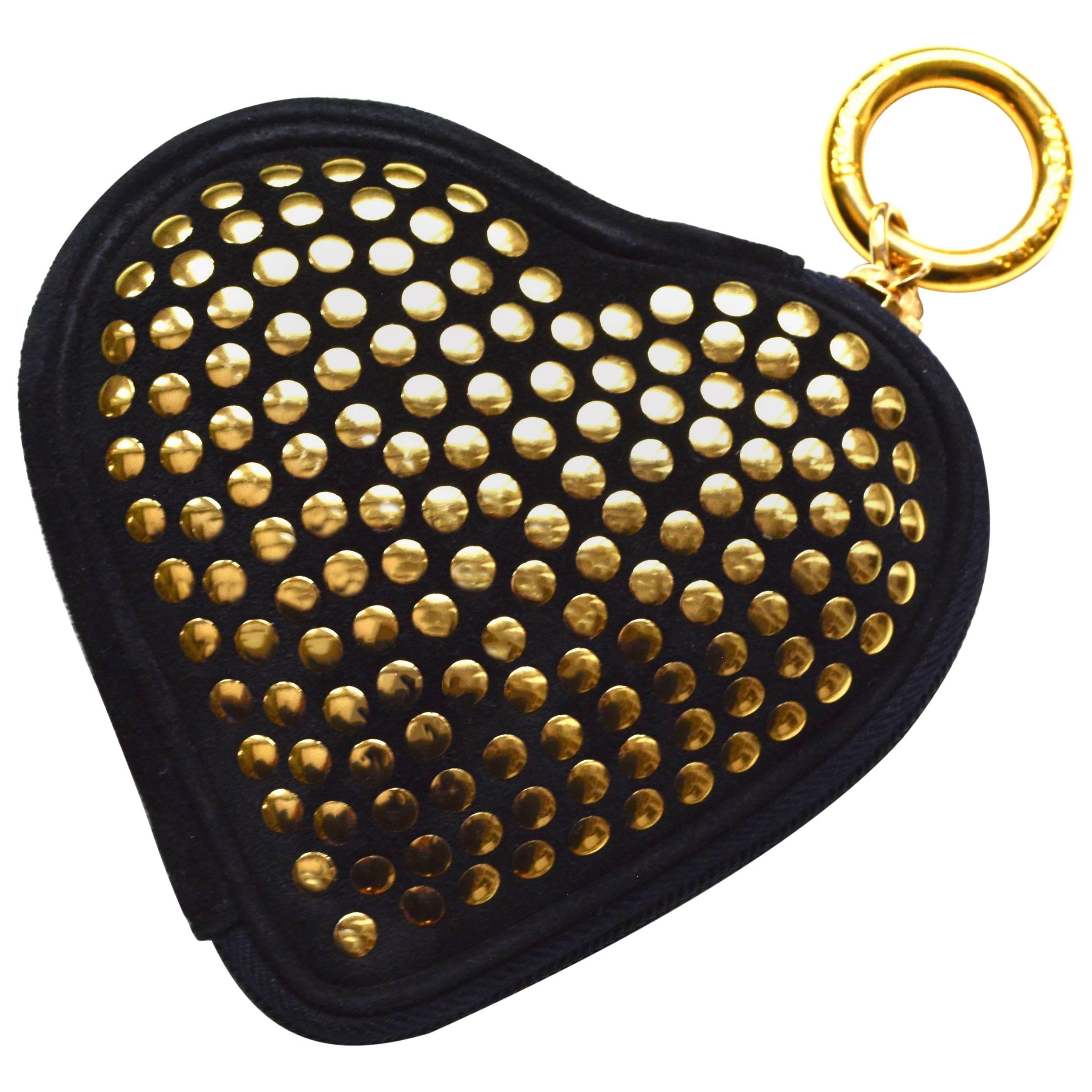 80s Moschino Redwall Heart Wallet For Sale