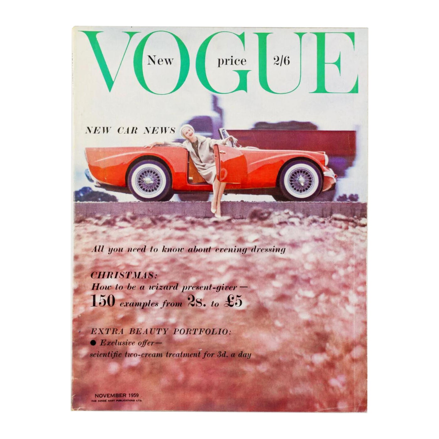 1959 Magazine Vogue britannique Voiture Daimler Norman Parkinson