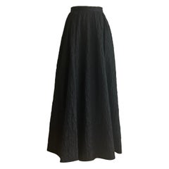 Vintage Christian Dior 1970s Black Long Full Ball Skirt
