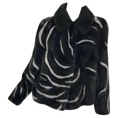 New Versace Black Mink Fur Jacket 38