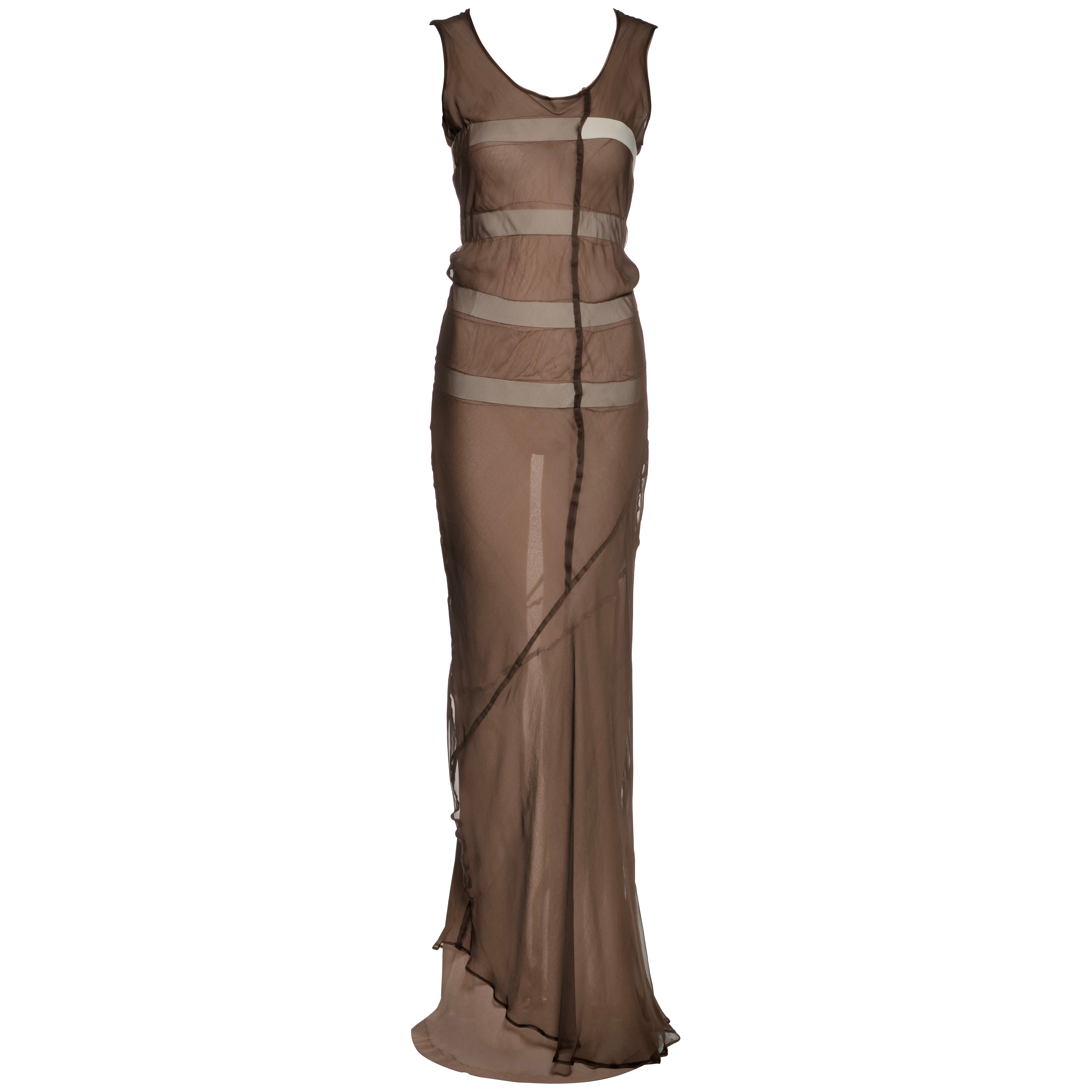 Comme des Garçons Layered Bias-Cut Silk Dress with Elastic Detailing, SS 1994 For Sale
