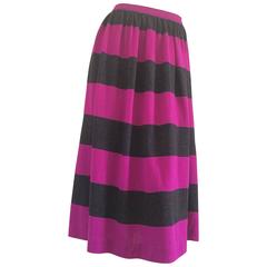 Valentino Studio Wool Purple Dark Grey Skirt 