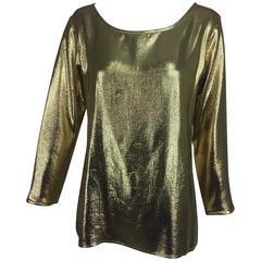 Yves St Laurent gold tissue lame evening top 1970s