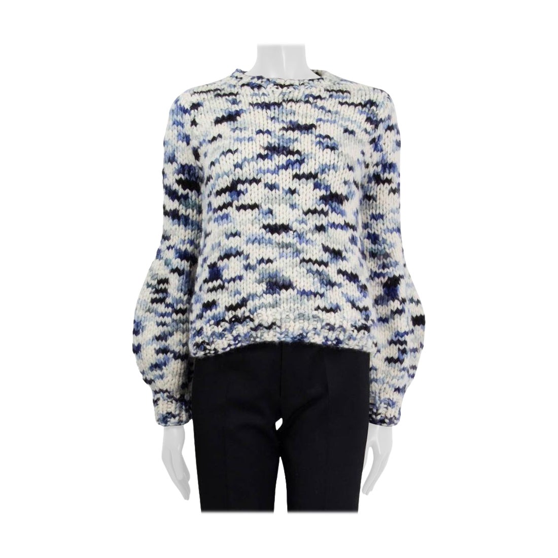 GABRIELA HEARST blue cashmere 2022 CLARISSA SPACE-DYE CREWNECK Sweater XS For Sale