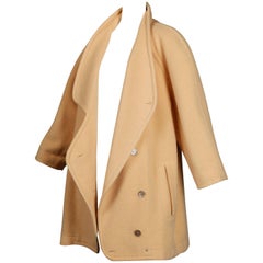 Claude Montana Vintage Oversized Boxy Wool and Cashmere Coat, 1980s