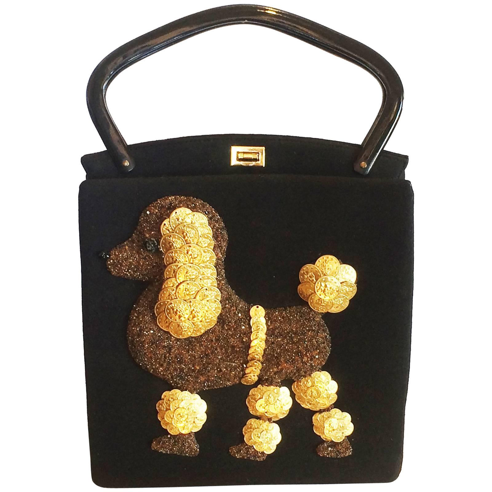 Rare Jolles Paris France Poodle Handbag 1950s 