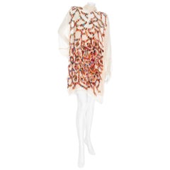 Chloé - Vestito a turni con collo a sciarpa in chiffon di seta multicolore Autunno2016