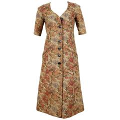 1969 BIBA floral tapestry coat with three-quarter length sleeves 12