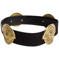 Gianni Versace black and gold Medusa belt, circa 1990s 11