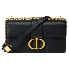 Dior East-West of the line 30 Montaigne shoulder flap bag in black leather, GHW