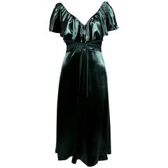 new 2016 VALENTINO ruffled green velvet midi runway dress 12