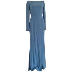 Rare Versace Light Blu Long Open Back Dress 2