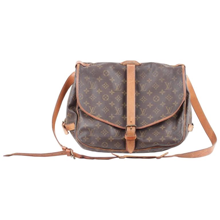 Authentic LOUIS VUITTON Monogram Canvas SAUMUR 35 MESSENGER BAG Rare