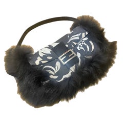 Fendi Baguette - Borsa a tracolla in tessuto stampato nero e Fabrice