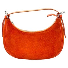 Celine Ava Hobo Orange Suede Leather Vintage Shoulder Bag