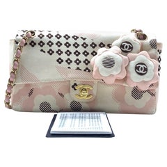 Chanel Camellia Flap Bag Pink Floral Printed Satin Medium, 2005-2006